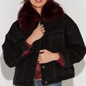 ISO **** FREE PEOPLE OPAL SWING FAUX FUR COLLAR JACKET**** Not for sale